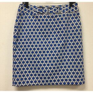 Rafaella Women's Skirt Size 8 Blue White Lined Straight Pencil
